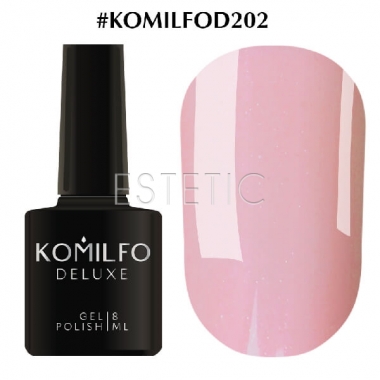 Гель-лак Komilfo Deluxe Series №D202 (світлий ніжно-рожевий, з шимером, для френча), 8 мл