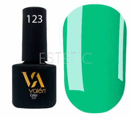 Гель-лак Valeri №123 (яркий светлый зеленый, эмаль), 6 мл