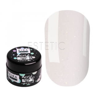 Kira Nails Acryl Gel Glitter Milk - Акрил-гель (молочный с глиттером),  5 г