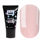 Kira Nails Acryl Gel Glitter Peach - Акрил-гель (персиково-розовый с глиттером), 30 г