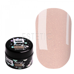 Kira Nails Acryl Gel Glamour №05 - Акрил-гель (бежево-персиковый, с шиммером),  5 г