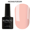 Гель-лак Komilfo Deluxe Series №D209 (бледный бежево-розовый, эмаль, для френча), 8 мл