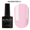 Гель-лак Komilfo Deluxe Series №D211 (світлий, трохи лілово-рожевий, емаль), 8 мл
