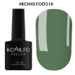 Гель-лак Komilfo Deluxe Series №D218 (приглушенный, зеленовато-бирюзовый, эмаль), 8 мл