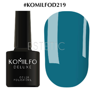 Гель-лак Komilfo Deluxe Series №D219 (приглушений, бірюзово-синій, емаль), 8 мл