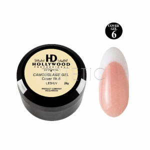 Hollywood Camouflage Gel Cover №6 - Камуфлюючий гель для нарощування (бежево-персиковий), 25 мл 