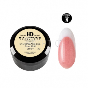 Hollywood Camouflage Gel Cover №8 - Камуфлюючий гель для нарощування (персиковий), 25 мл 