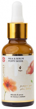 Ingrid Cosmetics Vegan Milk & Serum Poppy Seeds - Молочко-сироватка для обличчя з маслом Маку, 30 мл