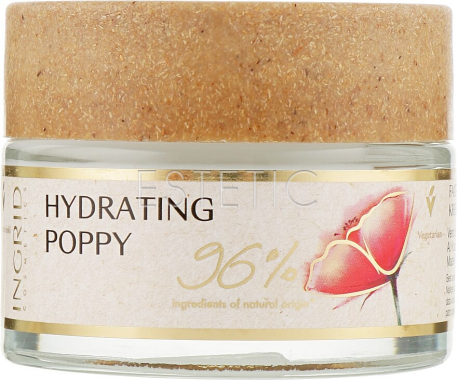 Ingrid Cosmetics Vegan Hydrating Poppy - Крем зволожуючий для обличчя з маслом Маку+Гіалурон, 50 мл