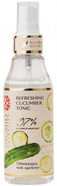 Ingrid Cosmetics Vegan Refreshing Cucumber Tonic - Освежающий тоник-спрей для лица с огурцом и глицерином, 75 мл