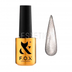 F.O.X Base Cat Eye 004 - база для гель-лаку (сріблястий, котяче око), 7 мл