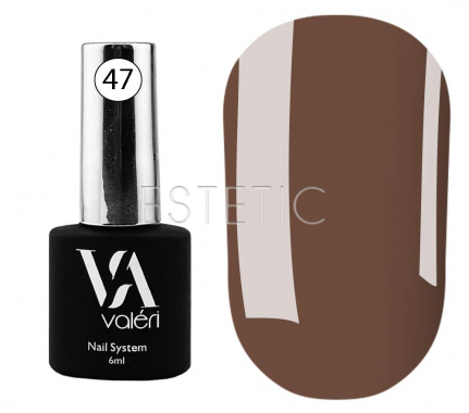 Valeri Base Color №047 - кольорова база для гель-лаку (молочний шоколад), 6 мл