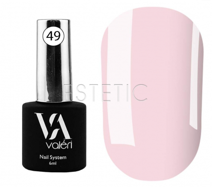 Valeri Base Color №049 - кольорова база для гель-лаку (пудровий рожевий), 6 мл