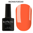 Гель-лак Komilfo Deluxe Series №D260 (кислотний помаранчевий, емаль), 8 мл