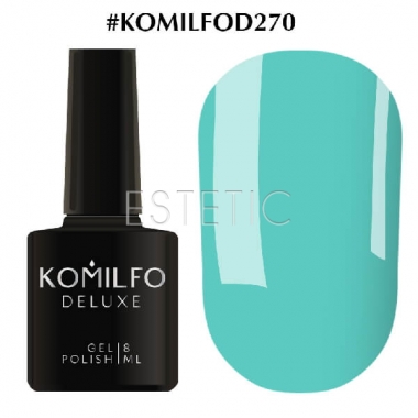 Гель-лак Komilfo Deluxe Series №D270 (бірюзово-блакитний, емаль), 8 мл