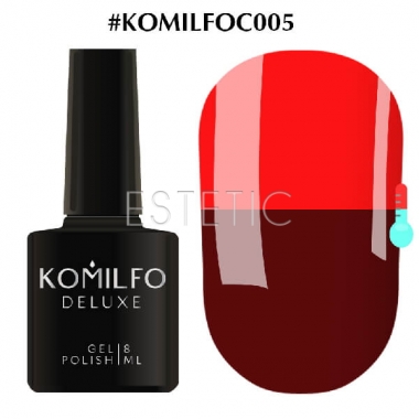 Гель-лак Komilfo DeLuxe Termo №C005 (бордово-коричневый, при нагревании - красный), 8 мл