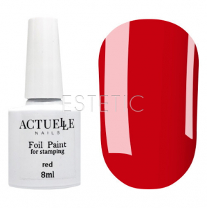Actuelle Nails Лак-фарба для стемпінгу Red (червоний), 8 мл