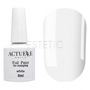 Actuelle Nails Лак-фарба для стемпінгу White (білий), 8 мл