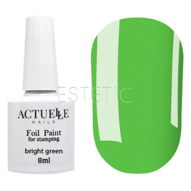 Actuelle Nails Лак-фарба для стемпінгу Bright Green (яскраво-зелений), 8 мл 