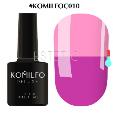 Гель-лак Komilfo DeLuxe Termo №C010 (бузково-рожевий, при нагріванні - рожевий), 8 мл