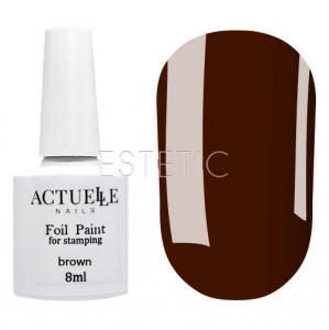 Actuelle Nails Лак-фарба для стемпінгу Brown (коричневий), 8 мл