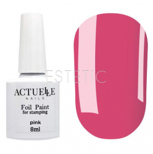 Actuelle Nails Лак-фарба для стемпінгу Pink (рожевий), 8 мл