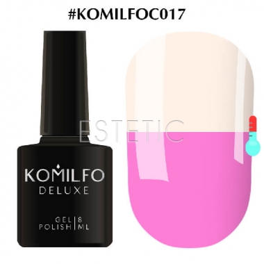 Гель-лак Komilfo DeLuxe Termo №C017 (лілово-рожевий, при нагріванні - білий), 8 мл