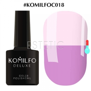 Гель-лак Komilfo DeLuxe Termo №C018 (світло-бузковий, при нагріванні - білий), 8 мл