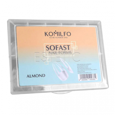 Komilfo SoFast Nail Forms Almond - гелеві форми для нарощування, мигдаль, 240 шт
