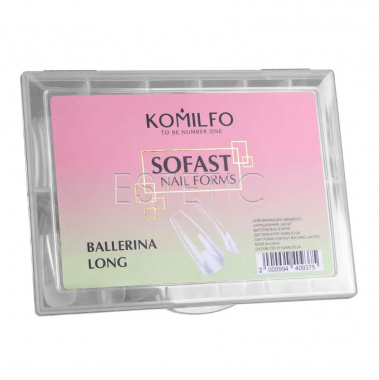 Komilfo SoFast Nail Forms Ballerina Long - Верхние формы для наращивания, балерина длинные, 240 шт