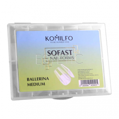 Komilfo SoFast Nail Forms Ballerina Medium - гелеві форми для нарощування, балерина середні, 240 шт