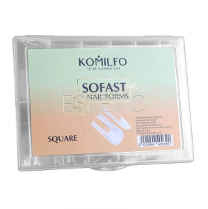 Komilfo SoFast Nail Forms Square - Гелеві форми для нарощування, квадрат, 240 шт