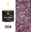Гель-лак F.O.X Glow Glitter Gel 004 (рожевий голографік, блискітки), 5 мл