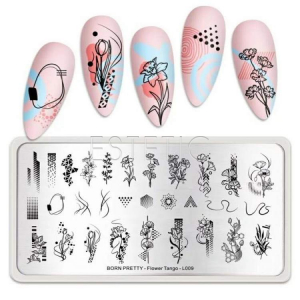 Born Pretty Floral Tango L009 Пластина для стемпінгу