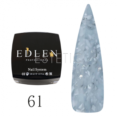 Edlen Professional Base Potal №061 - Камуфлирующая база для гель-лака (голубовато-молочный с серебристыми хлопьями потали), 30 мл