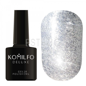 KOMILFO Гель-лак Liquid Glam Gel №GG001 (сріблястий), 8 мл