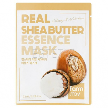 FarmStay Real Shea Butter Essence Mask - Маска тканинна для обличчя з маслом ши для сухої шкіри, 23 мл