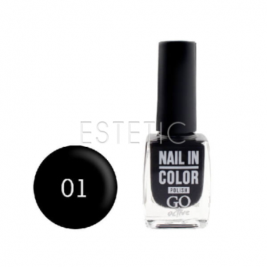Лак для ногтей Go Active Nail Polish Nail in Color №01 (черный), 10 мл