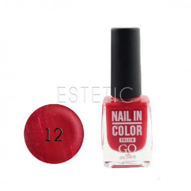 Лак для ногтей Go Active Nail Polish Nail in Color №12 (красно-коралловый), 10 мл