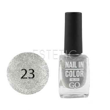 Лак для нігтів Go Active Nail Polish Nail in Color №23 (кольоровий мікроблиск на прозорій основі), 10 мл 
