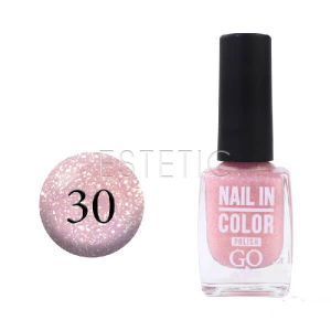 Лак для ногтей Go Active Nail Polish Nail in Color №30 (прозрачно-розовый с золотой слюдой), 10 мл