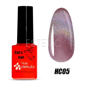 Гель-лак Molekula HOLOGRAPHIC Cat's eye HC05 (сиреневый голографический), 6 мл