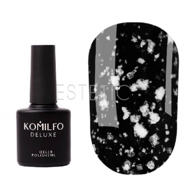 Komilfo No Wipe Snow Top - топ без липкого шару з білими частинками, 8 мл 