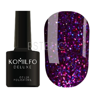 Гель-лак Komilfo Stardust Glitter №004 (розово-синий с блестками), 8 мл