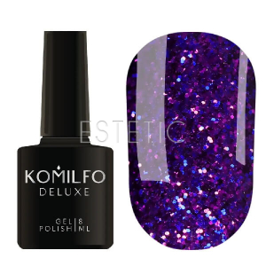 Гель-лак Komilfo Stardust Glitter №005 (фиолетово-синий с блестками), 8 мл