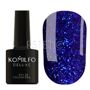 Гель-лак Komilfo Stardust Glitter №006 (синій із дрібними блискітками), 8 мл 