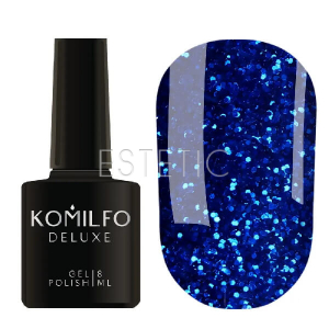 Гель-лак Komilfo Stardust Glitter №007 (синий с блестками), 8 мл