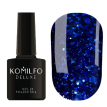 Гель-лак Komilfo Stardust Glitter №008 (насичений синій з блискітками різного розміру), 8 мл 