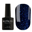 Гель-лак Komilfo Stardust Glitter №009 (нічний синій з блискітками), 8 мл 