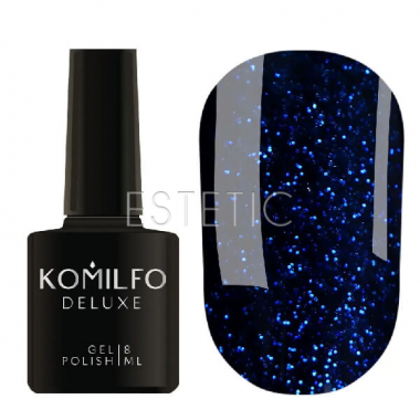 Гель-лак Komilfo Stardust Glitter №009 (нічний синій з блискітками), 8 мл 